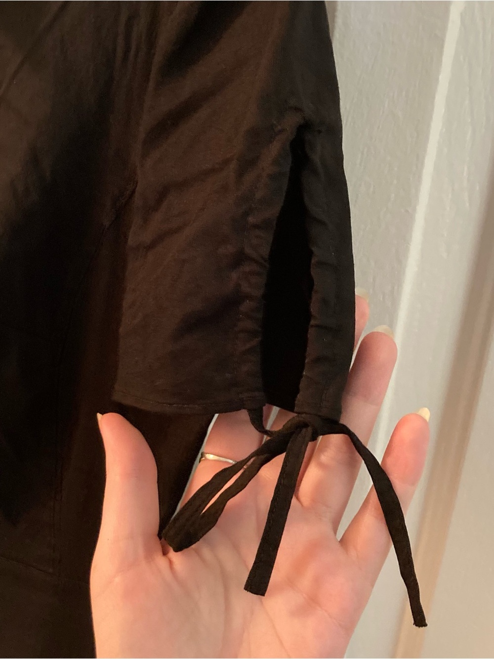 Black Linen Blend Theory Mini Dress - Picture 7 of 10